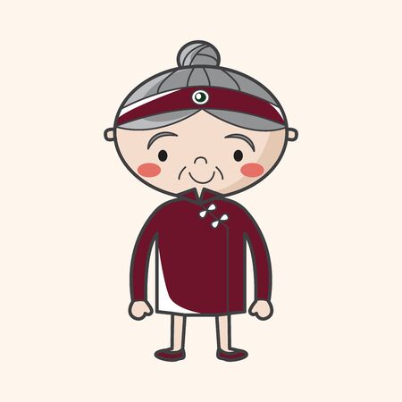 family grandmother character theme elementsのイラスト素材