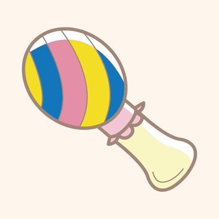 Baby rattle theme elementsのイラスト素材