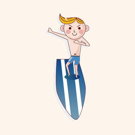 surfer theme elementsのイラスト素材