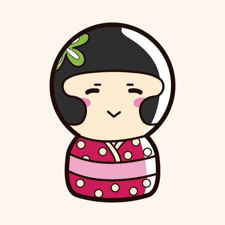 person character Japanese theme elementsのイラスト素材