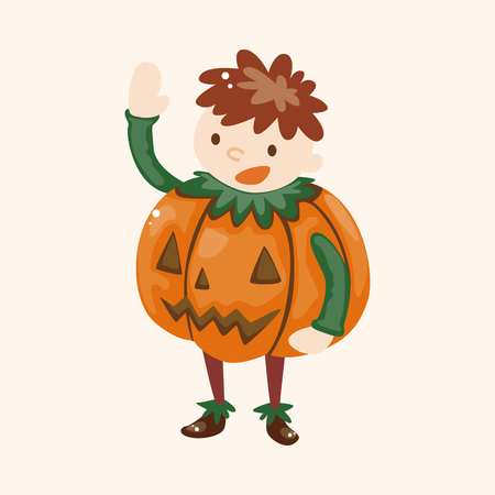 Halloween party costume theme elementsのイラスト素材