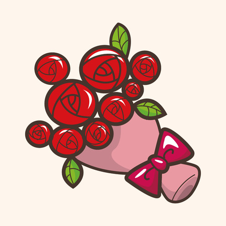 flower bouquet theme elementsのイラスト素材