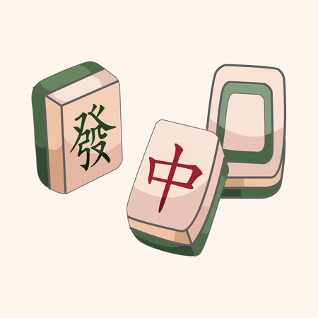 Mahjong theme elementsのイラスト素材