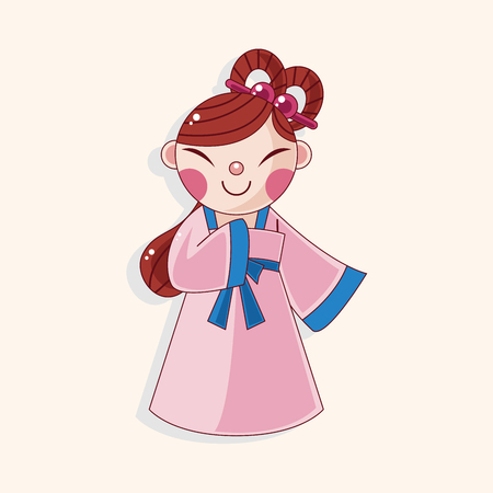 Chinese people theme elementsのイラスト素材