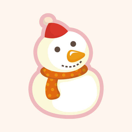 snowman cartoon theme elementsのイラスト素材