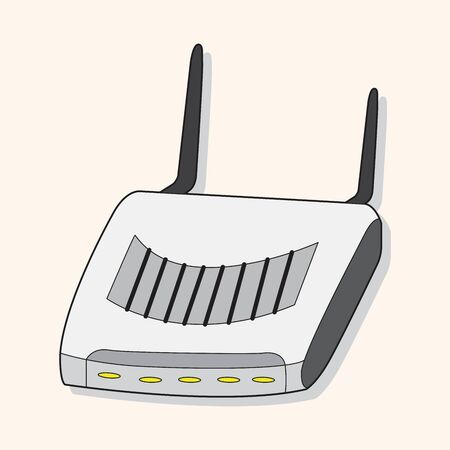 Computer-related equipment wireless sharing device theme elementsのイラスト素材