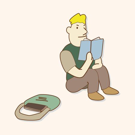 student cartoon theme elementsのイラスト素材