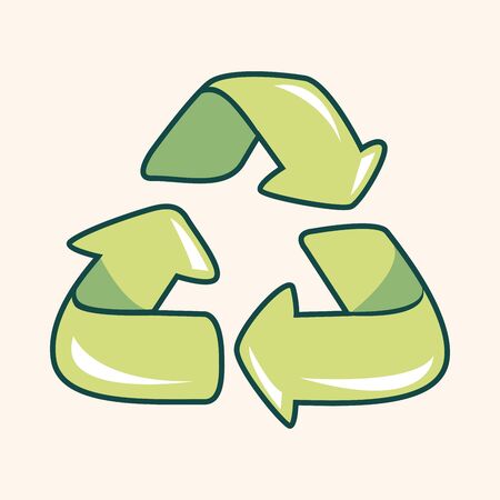 Environmental protection concept theme elements, Doing recycle to protect our environment; recycled garbageのイラスト素材