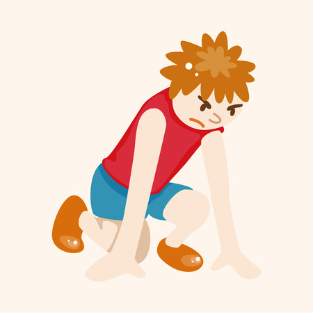 Track and field athletes theme elements vectorのイラスト素材