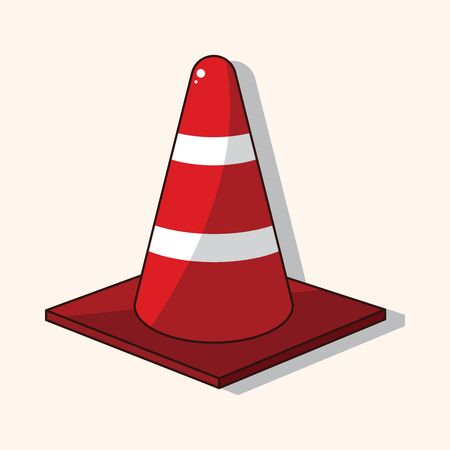 Warning cones theme elementsのイラスト素材