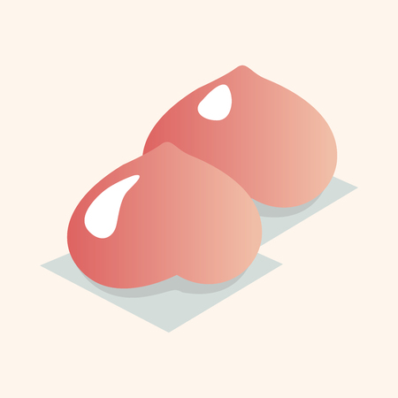 Chinese New Year peaches of immortality theme elements, Peaches of immortality is a kind of bread and it means who ate the peach can live forever.のイラスト素材
