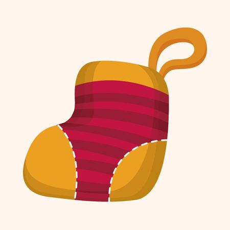 Christmas stocking theme elementsのイラスト素材
