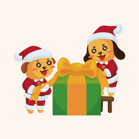 santa claus theme elementsのイラスト素材