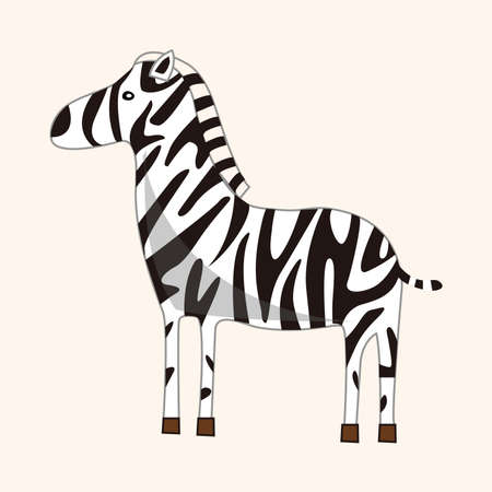 animal zebra cartoon theme elementsのイラスト素材