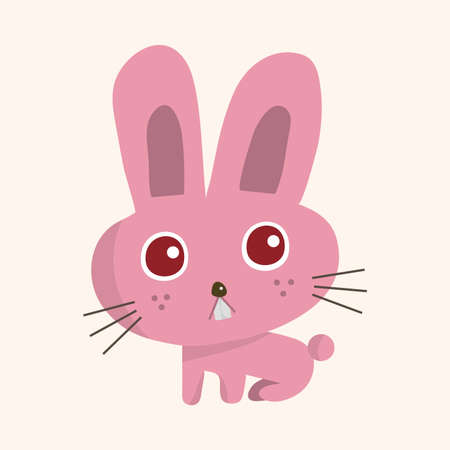 animal rabbit cartoon theme elementsのイラスト素材
