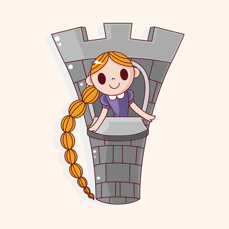 fairytale princess theme elementsのイラスト素材