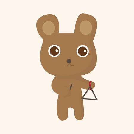 animal bear playing instrument cartoon theme elementsのイラスト素材