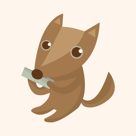 animal fox playing instrument cartoon theme elementsのイラスト素材
