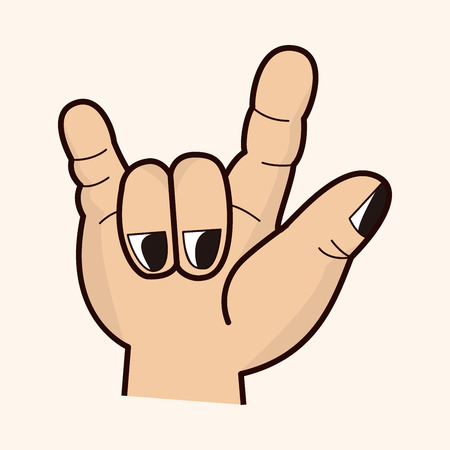 rock style hand gesture theme elementsのイラスト素材