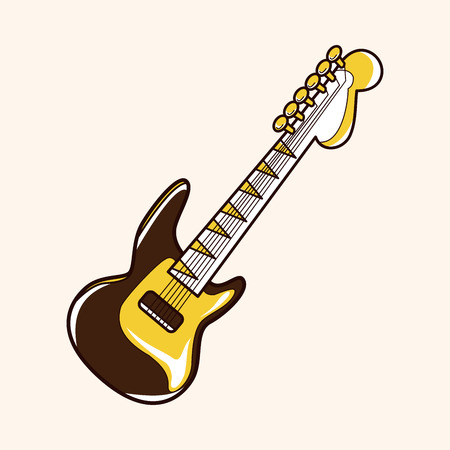rock style guitar theme elementsのイラスト素材