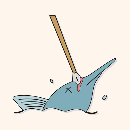 fishing cartoon theme elementsのイラスト素材