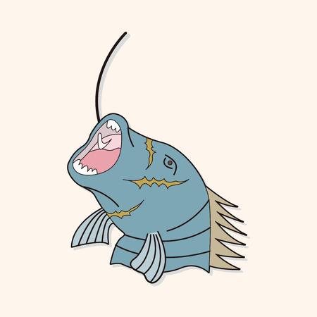 fishing cartoon theme elementsのイラスト素材