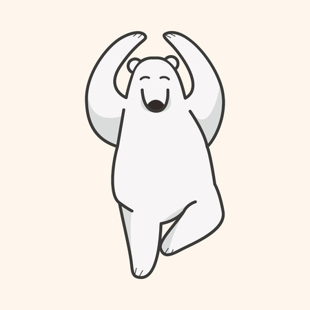 animal polar bear cartoon theme elementsのイラスト素材