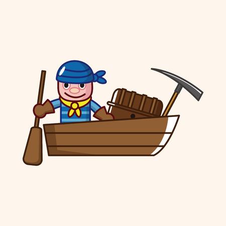 pirate theme elementsのイラスト素材