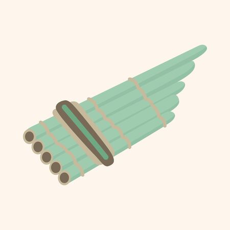 instrument flute cartoon theme elementsのイラスト素材