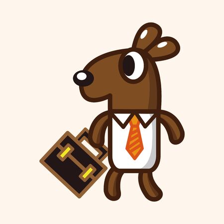 animal kangaroo worker cartoon theme elementsのイラスト素材