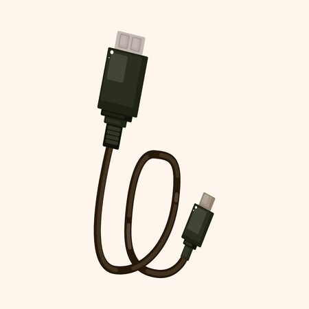 Adapter cable theme elementsのイラスト素材