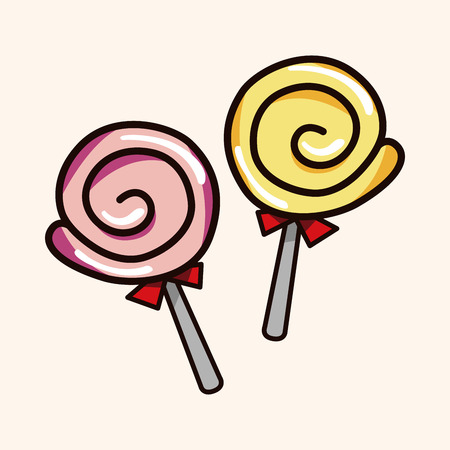 candy theme elementsのイラスト素材