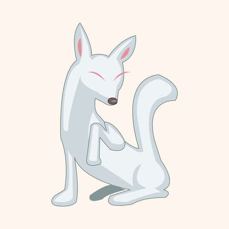 animal fox cartoon theme elementsのイラスト素材