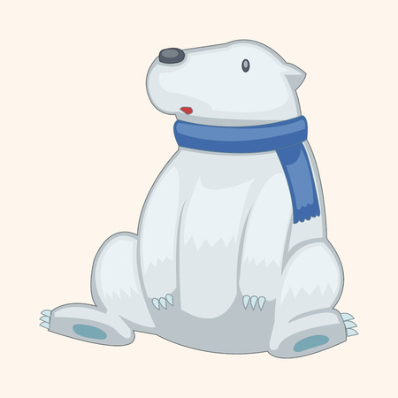 animal polar bear cartoon theme elementsのイラスト素材