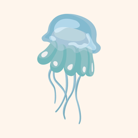 sea animal jellyfish cartoon theme elementsのイラスト素材