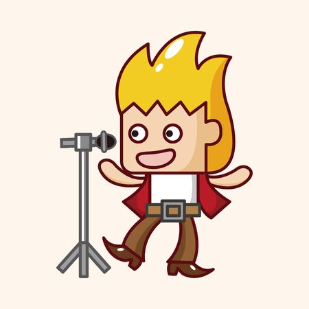 band member singer theme elementsのイラスト素材