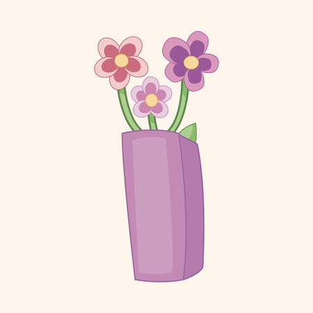 Flower pot theme elementsのイラスト素材