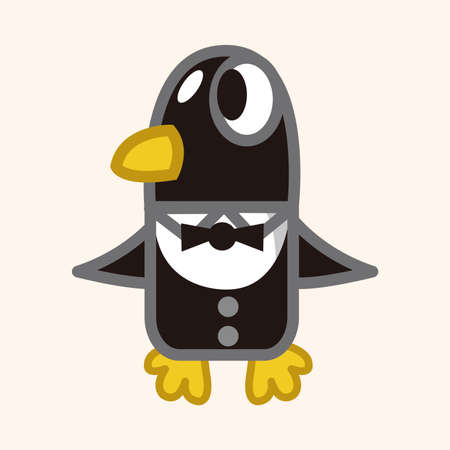 animal penguin worker cartoon theme elementsのイラスト素材