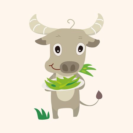 animal cattle cartoon theme elementsのイラスト素材