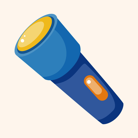 Travel equipment flashlight theme elementsのイラスト素材