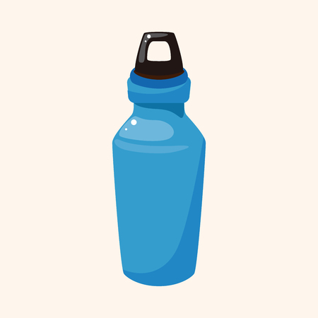 Travel equipment water bottle theme elementsのイラスト素材