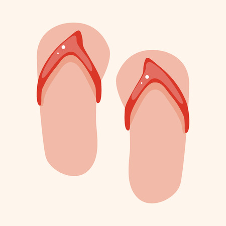 Travel equipment flip flop theme elementsのイラスト素材
