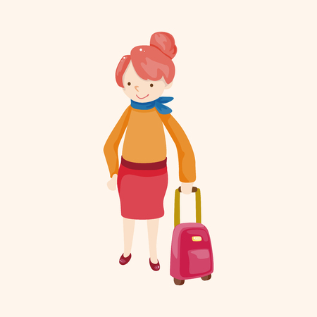 travelling person theme elementsのイラスト素材