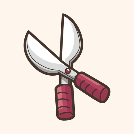 garden shears theme elementsのイラスト素材