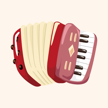instrument accordion cartoon theme elementsのイラスト素材