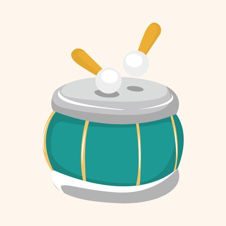 instrument drum cartoon theme elementsのイラスト素材