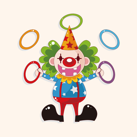 circus clown theme elementsのイラスト素材