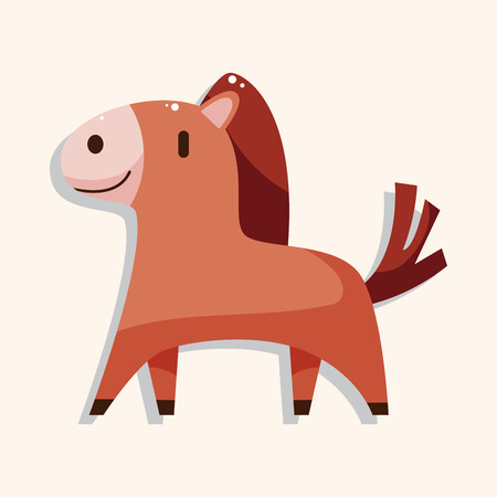 animal horse cartoon theme elementsのイラスト素材