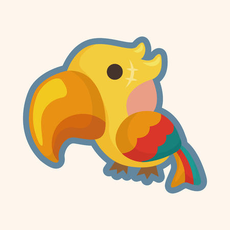 pirate parrot theme elementsのイラスト素材