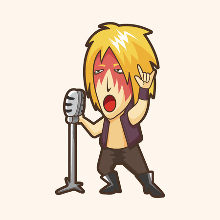 band member singer theme elementsのイラスト素材